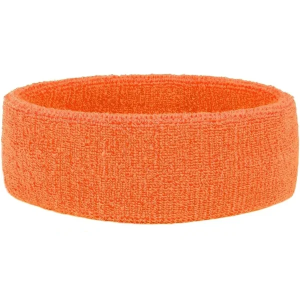 Sports Headband Sweatband - Sporcu Saç Bandı Havlu Kafabandı Pamuklu Iplik Bandana Turuncu