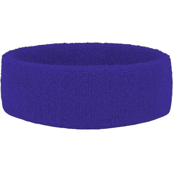Sports Headband Sweatband - Sporcu Saç Bandı Havlu Kafabandı Pamuklu Iplik Bandana Mor