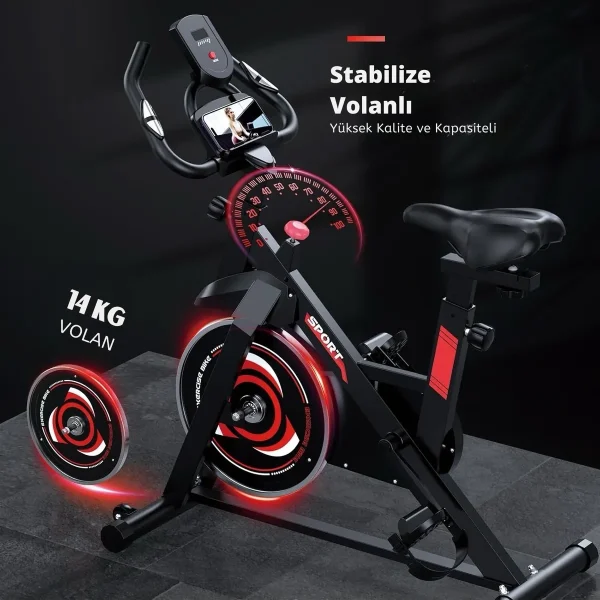 Exercise Bike - Dijital Ekran Göstergeli Sessiz Çalışan Ev Tipi Dikey Egzersiz Bisikleti MAX 136 KG